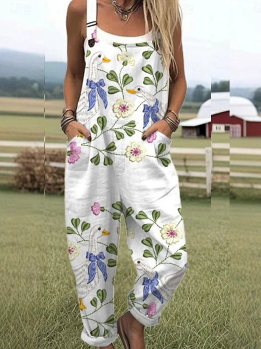 Amie™ - Fickor Mönster Ärmlös Jumpsuit