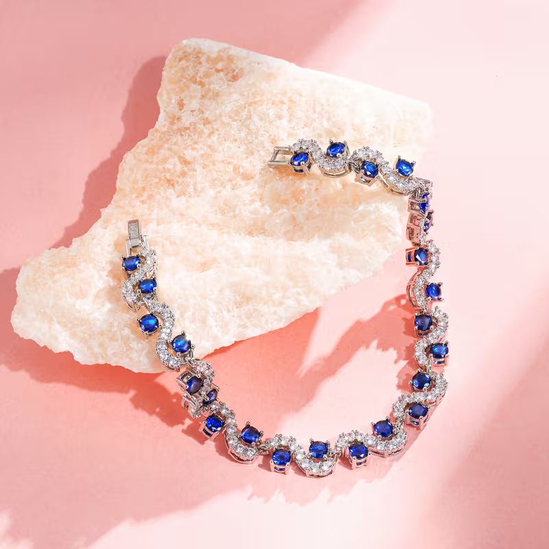 Blå Kristallarmband | Tillsammans mot Diabetes