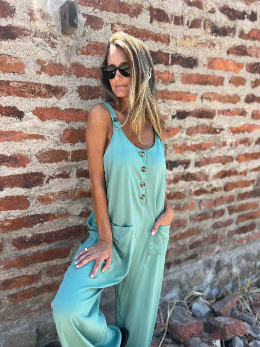 Chiara™ - Knappfickor Löst Casual Jumpsuit