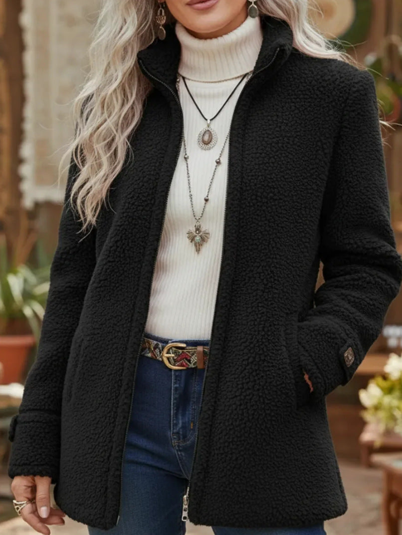 Aira™ - Avslappnad Lammull Zipjacka