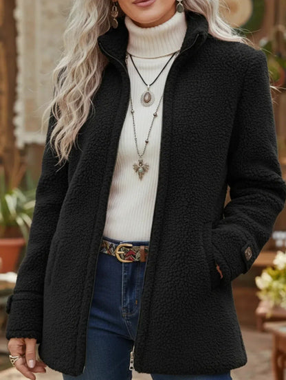 Aira™ - Avslappnad Lammull Zipjacka